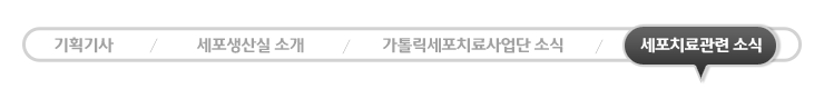 세포치료관련 소식 - 현재